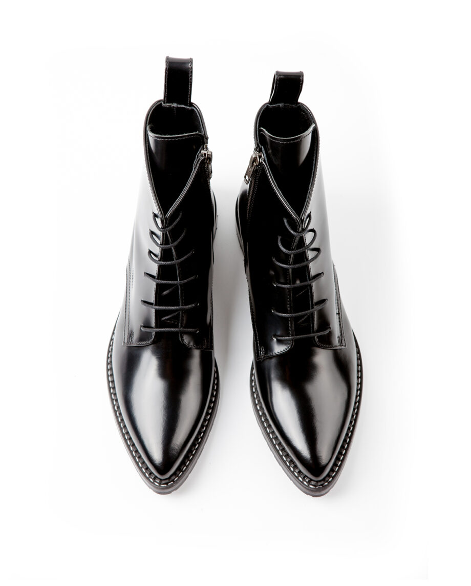 Dapper Pointed Toe Lace-up Boots