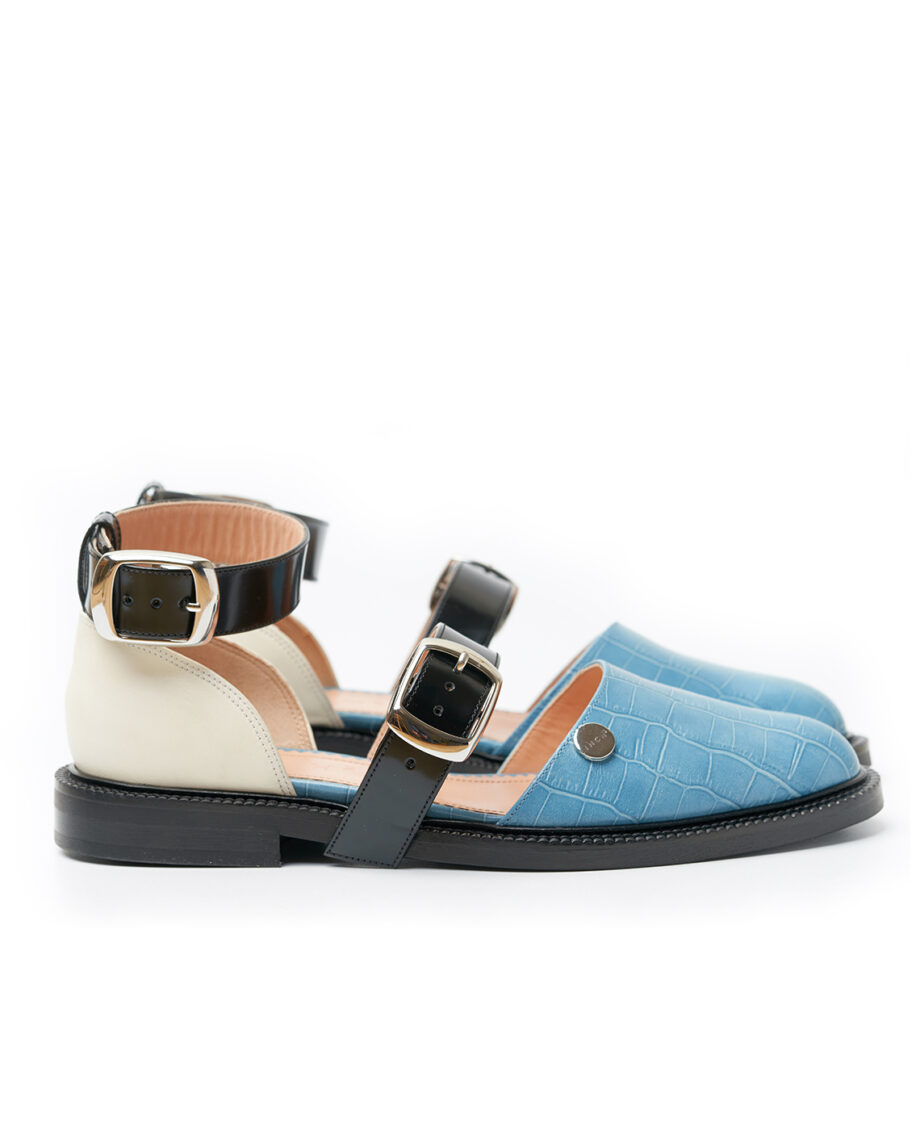 Blue Powder Closed Toe Sandals