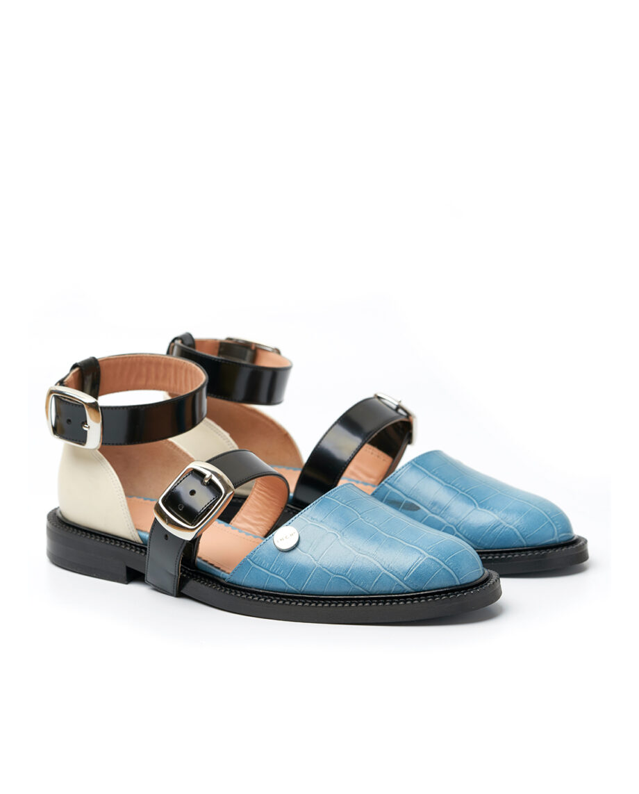 Blue Powder Closed Toe Sandals