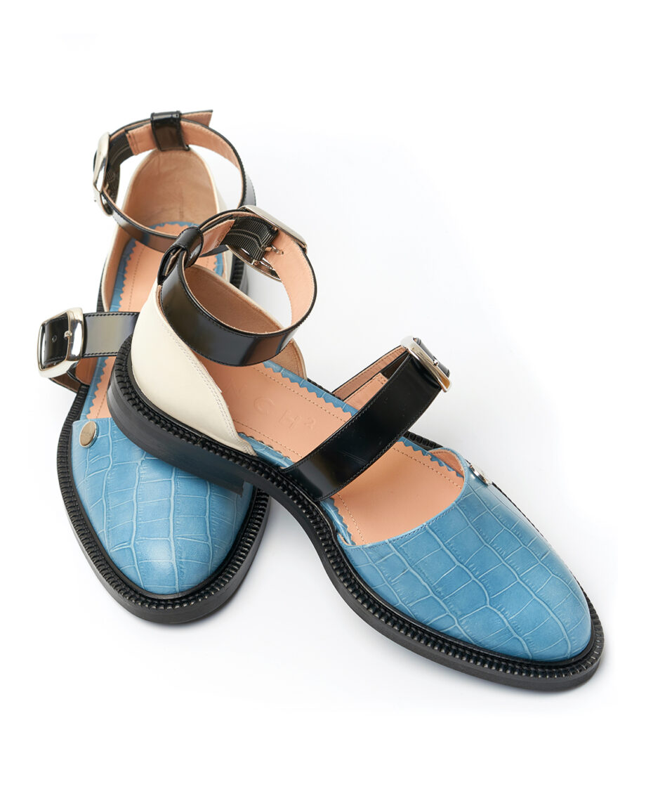 Blue Powder Closed Toe Sandals