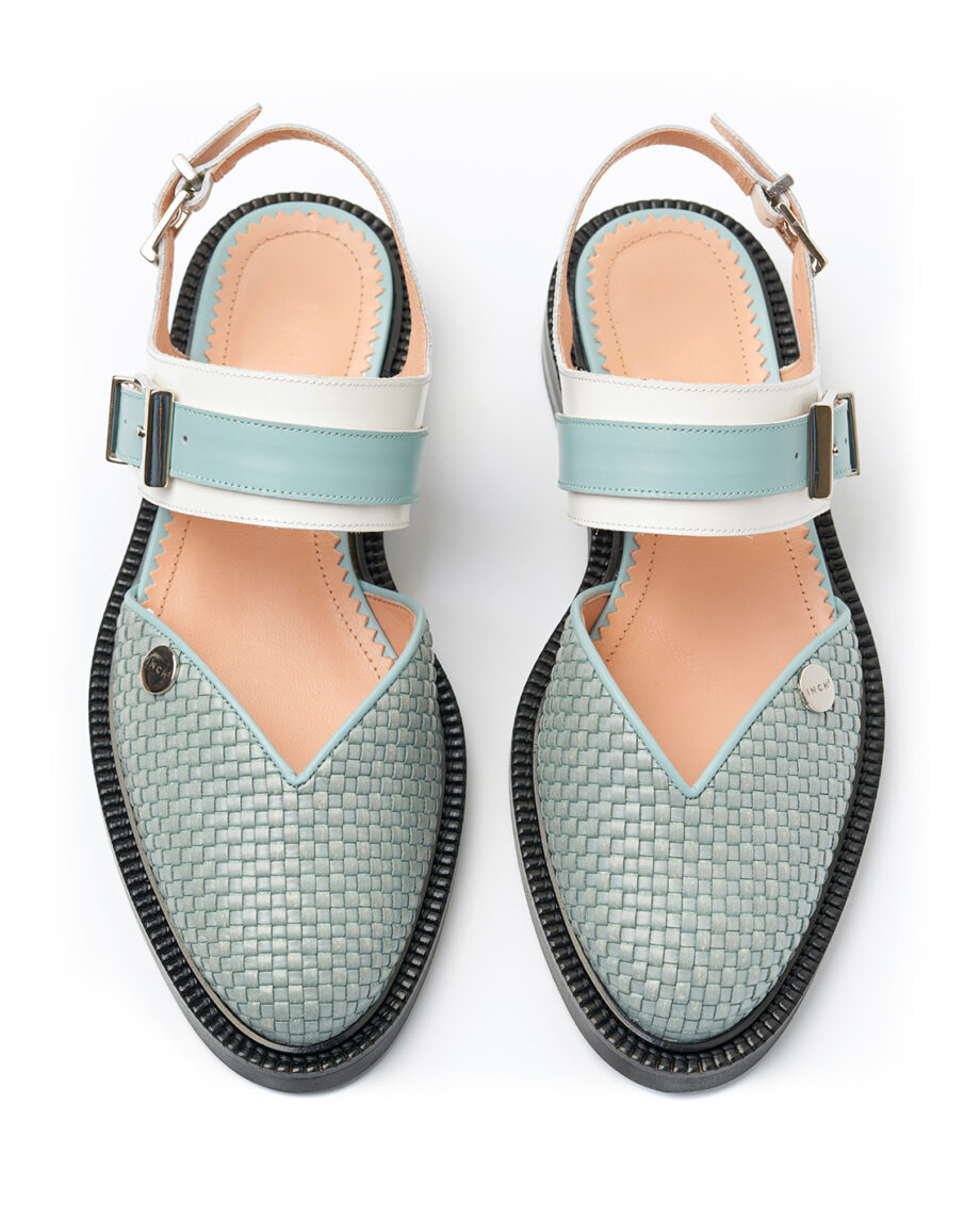 Baby Blue Closed Toe Sandals