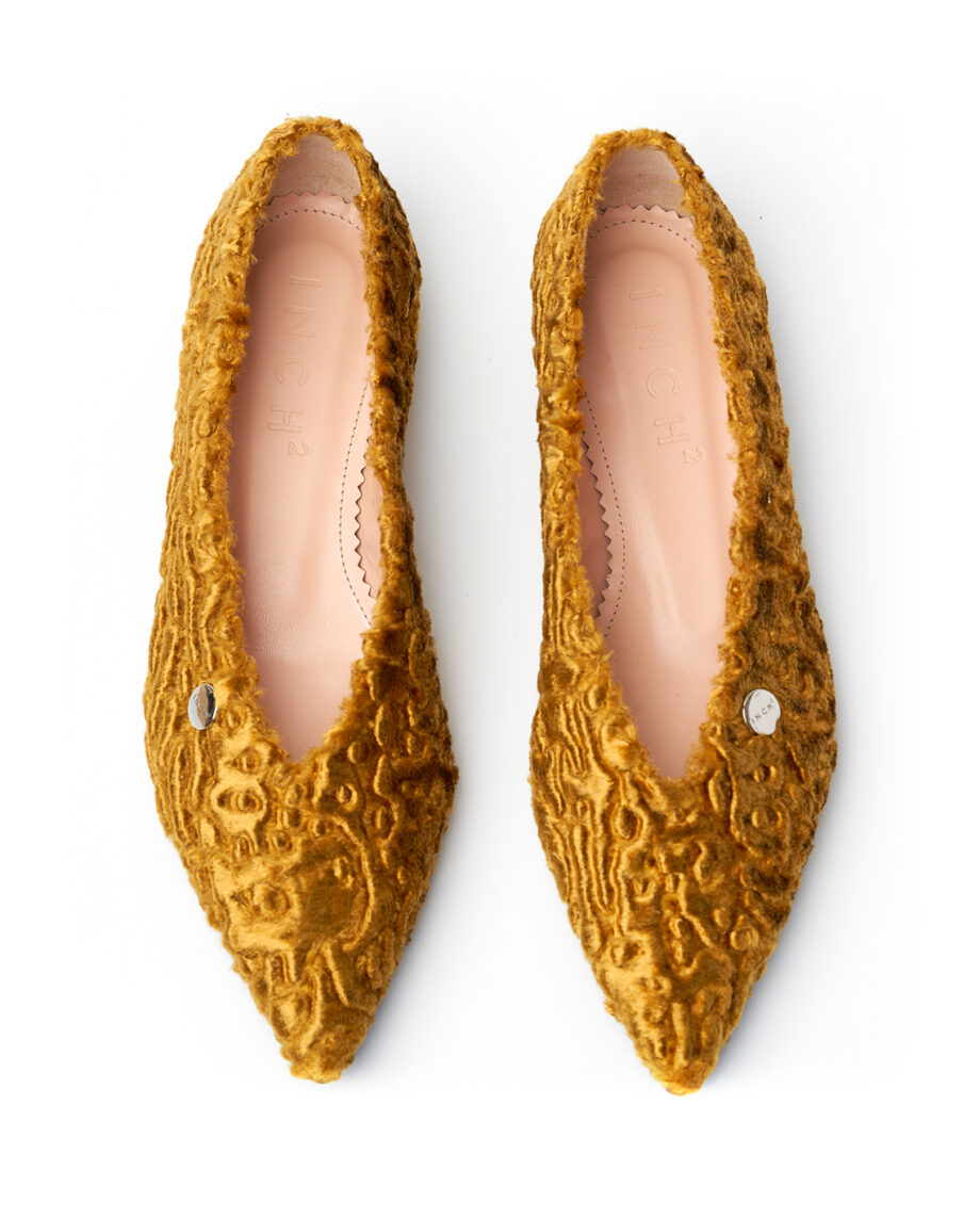 GOLDEN CARACUL FUR FLATS