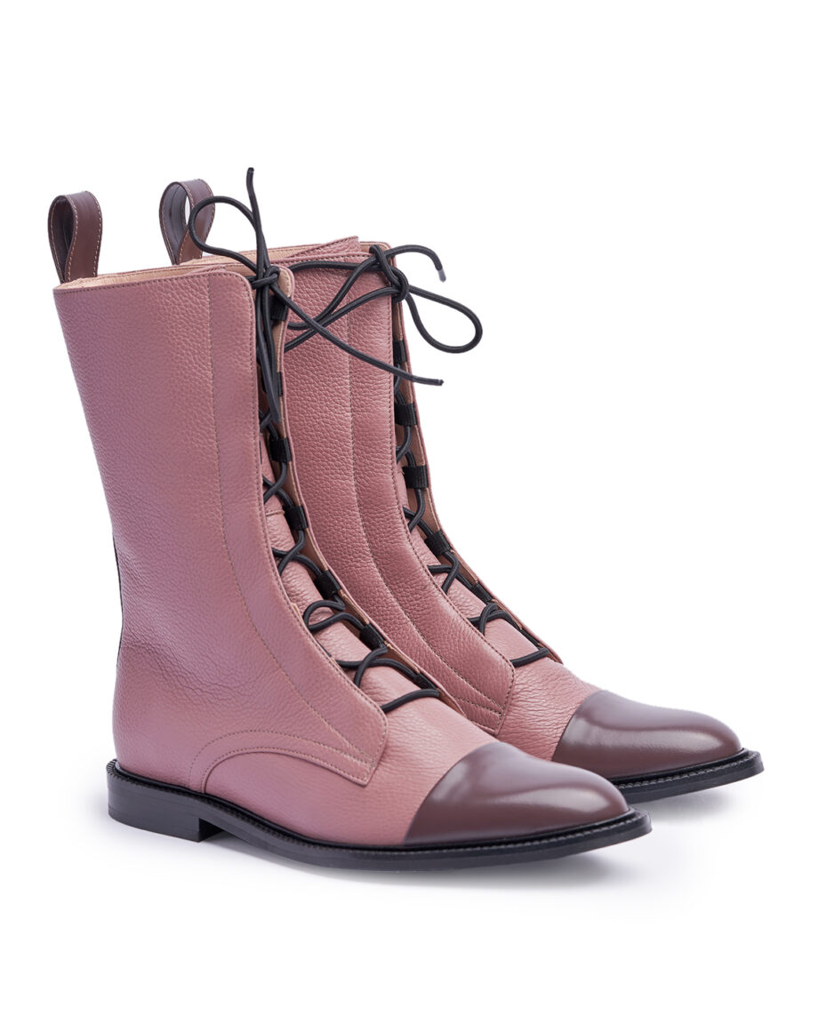 Dusty Pink Brogue Boots