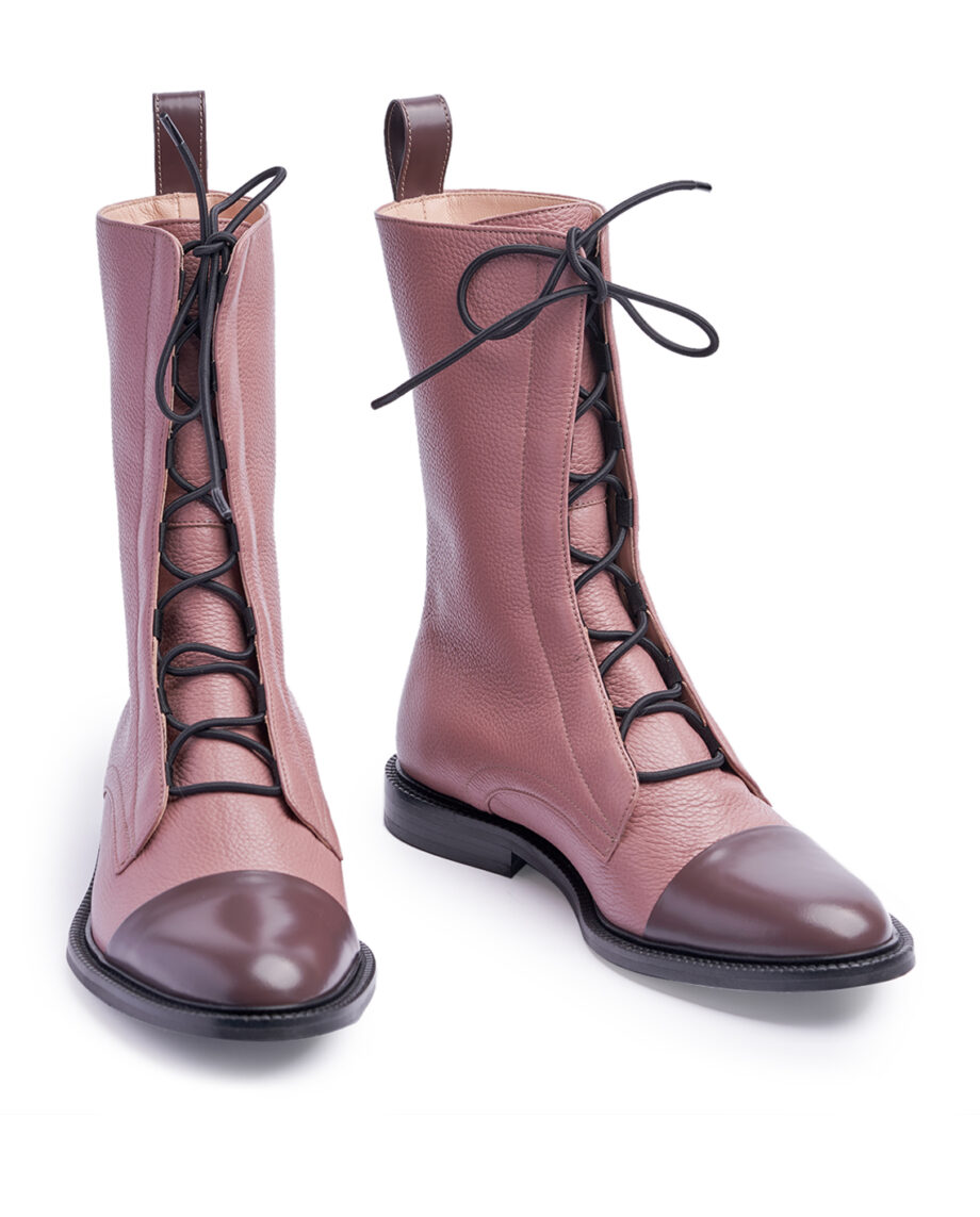 Dusty Pink Brogue Boots