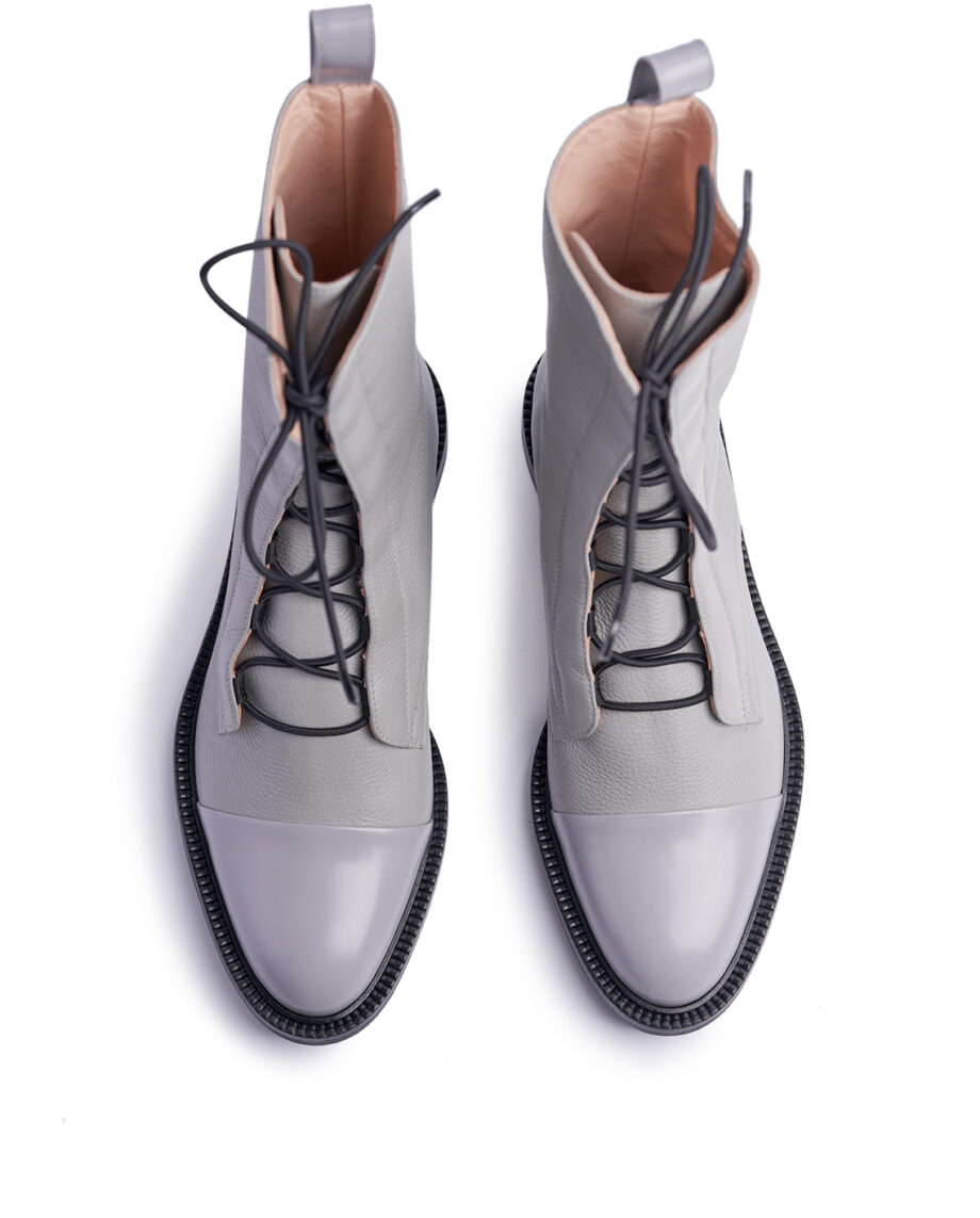 Pale Grey Brogue Boots