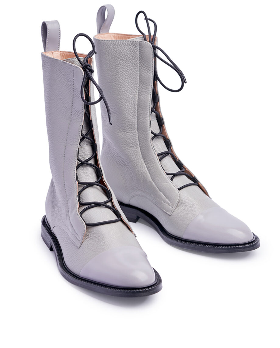 Pale Grey Brogue Boots