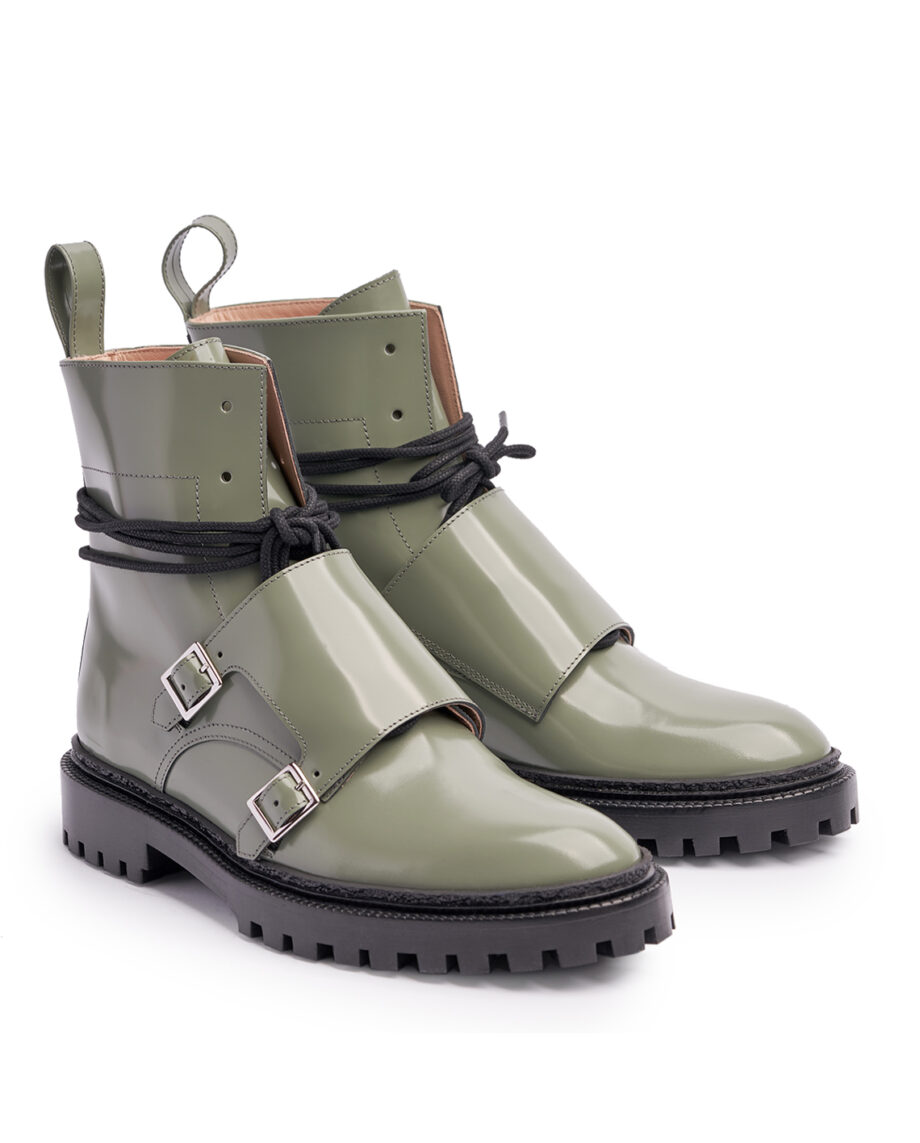 Pale Green Monk Boots