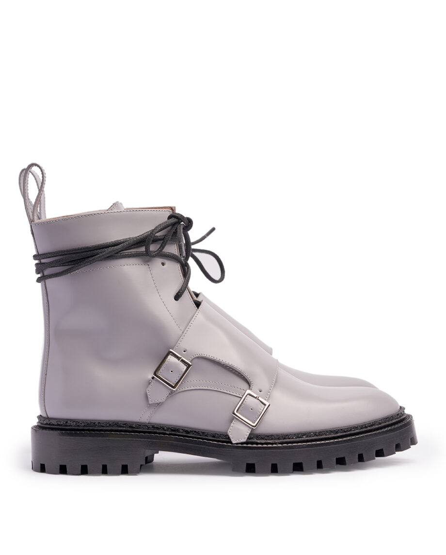 Pale Grey Monk Boots