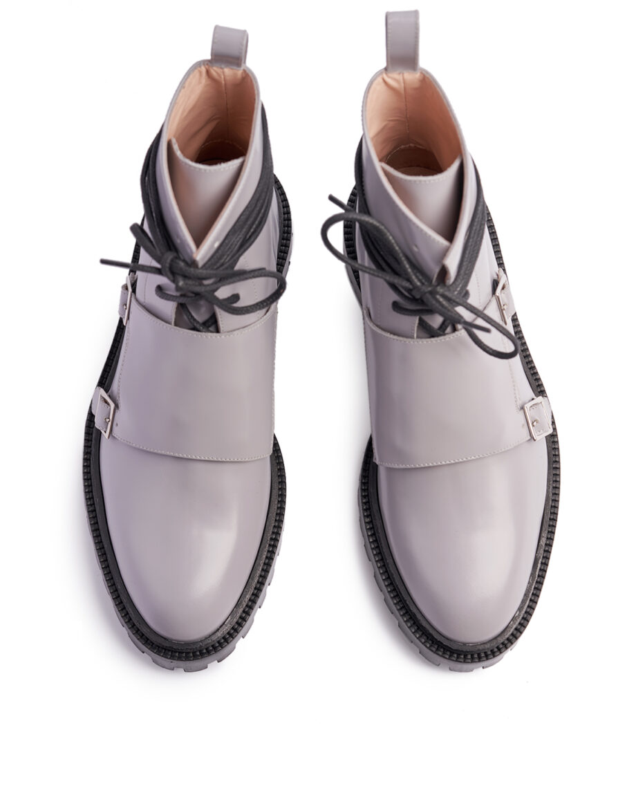 Pale Grey Monk Boots