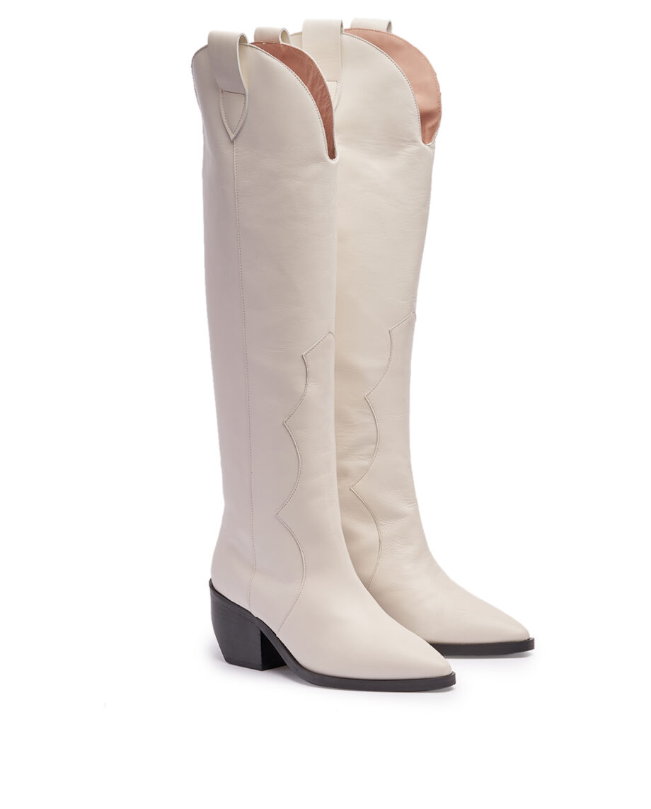 Simply White Western Boots