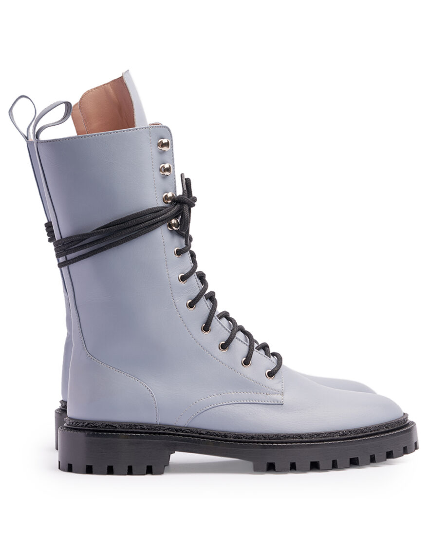 Dusty Blue Combat Boots