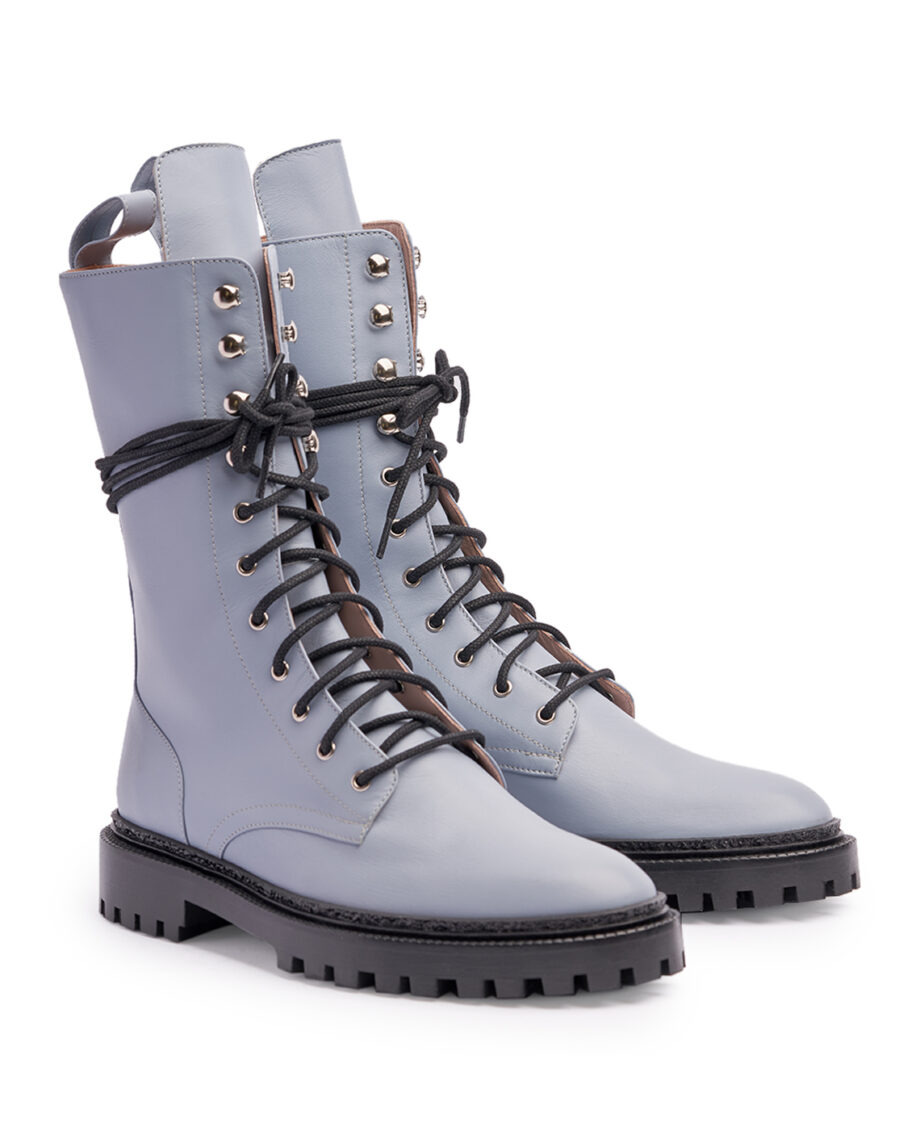 Dusty Blue Combat Boots