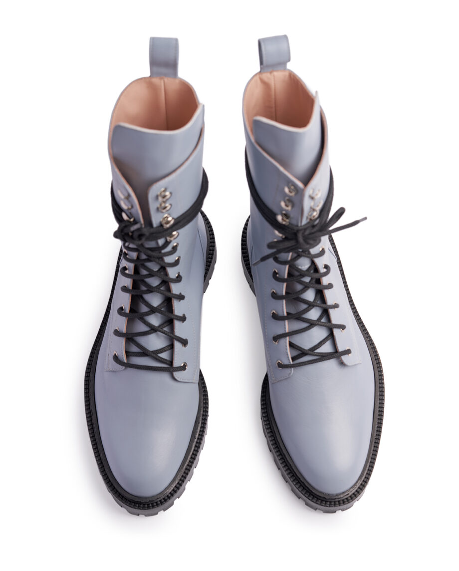 Dusty Blue Combat Boots