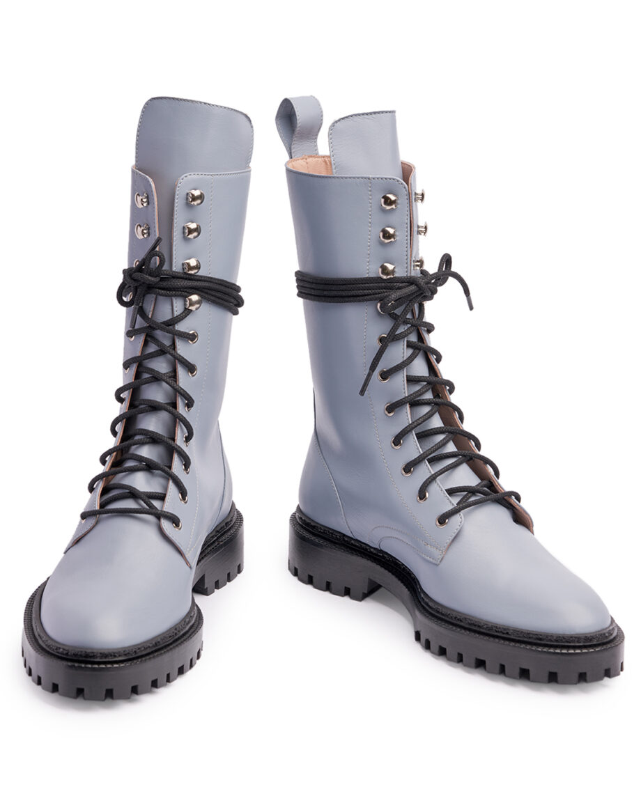 Dusty Blue Combat Boots