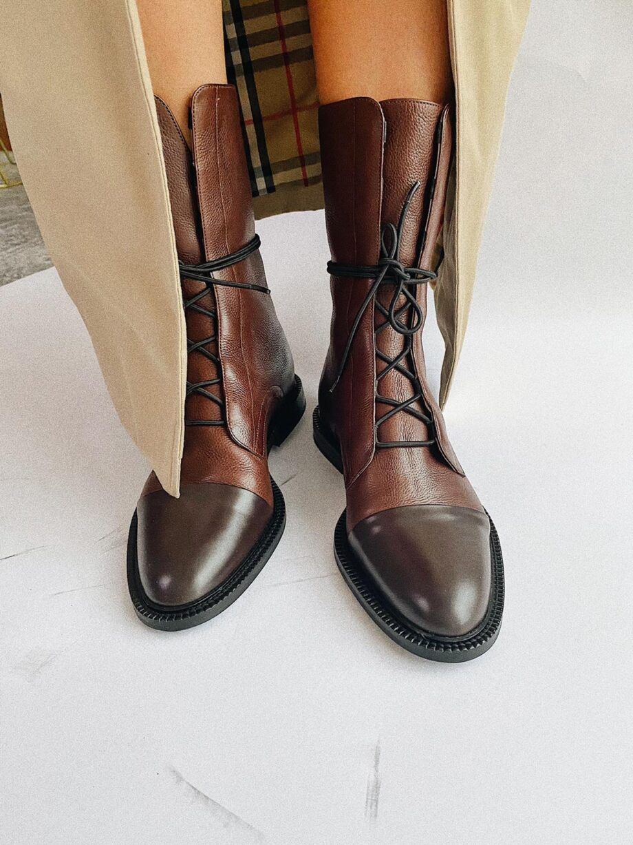 Brown Leather Brogue Boots