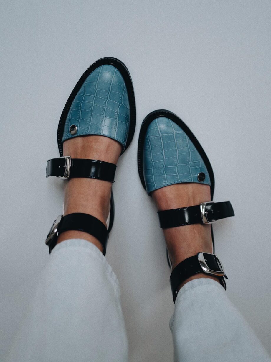 Blue Powder Closed Toe Sandals