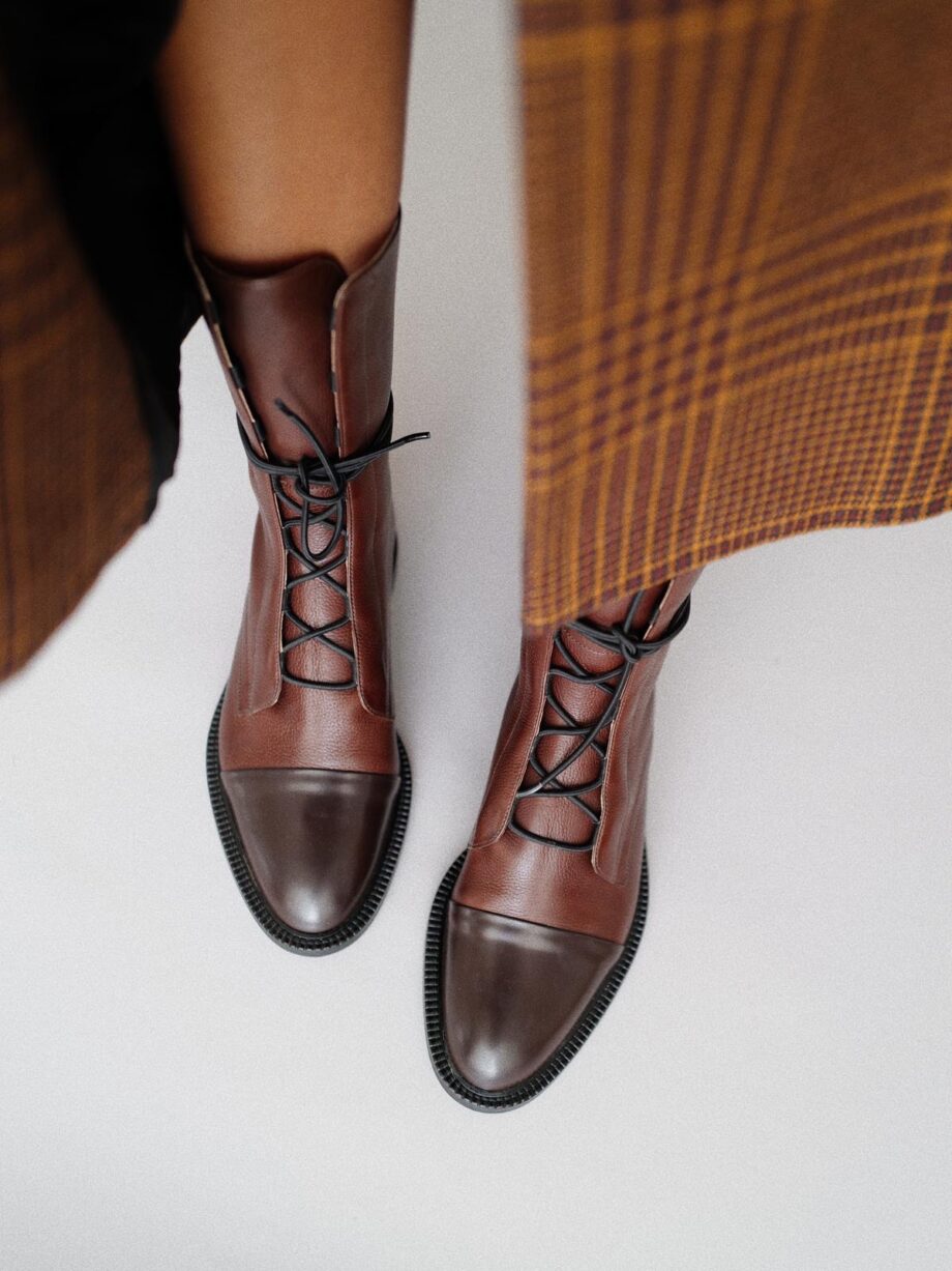 Brown Leather Brogue Boots